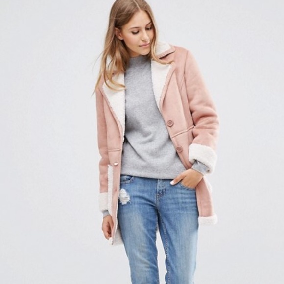 ASOS Jackets & Blazers - ASOS Vintage Style Faux Shearling Coat